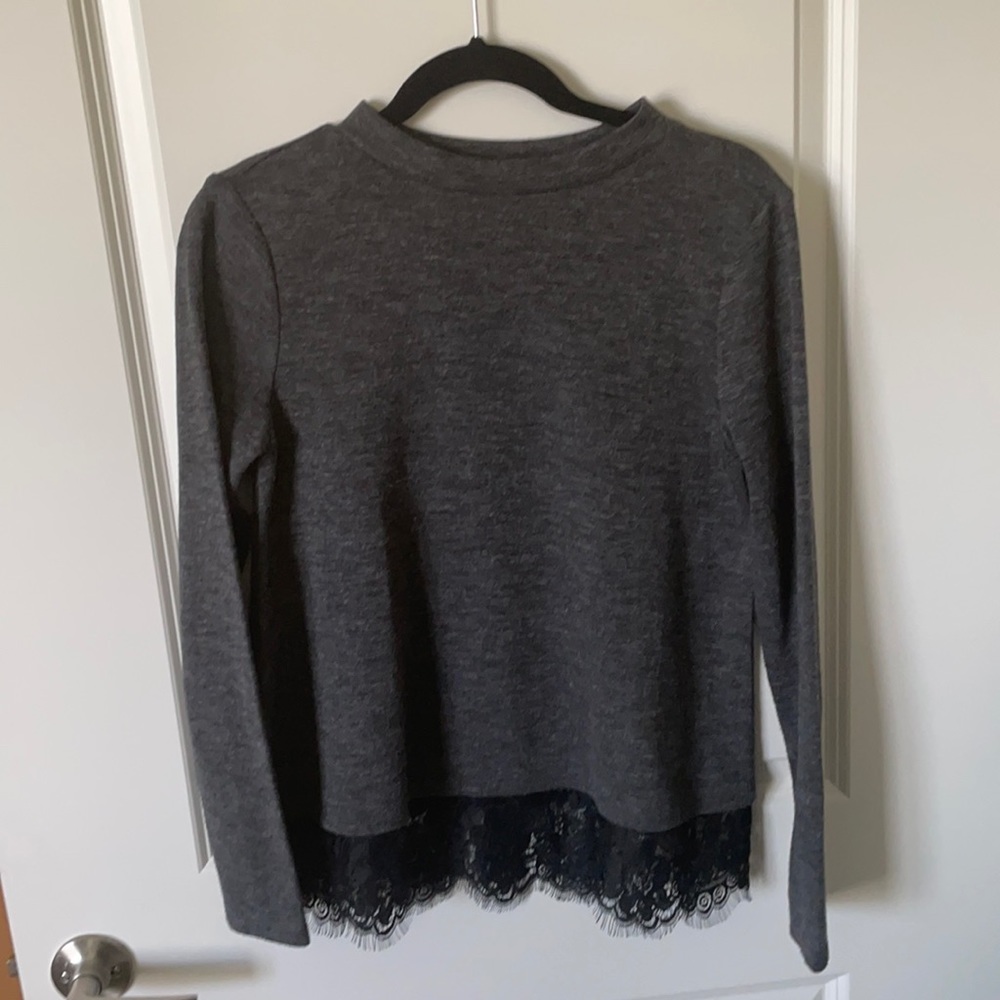 LOFT Outlet lace-trim sweater